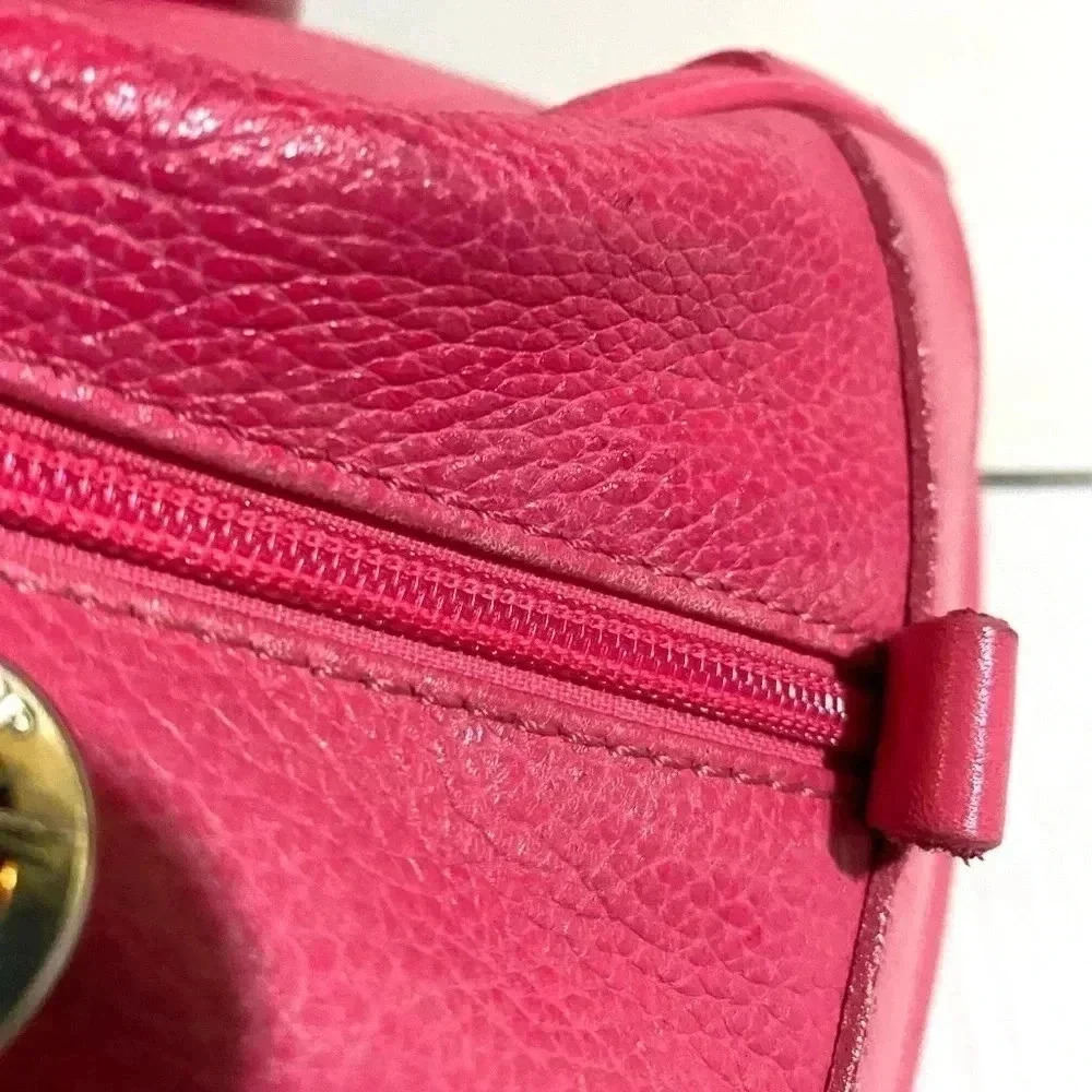 Longchamp pink leather satchel handbag - Picture 8 of 12